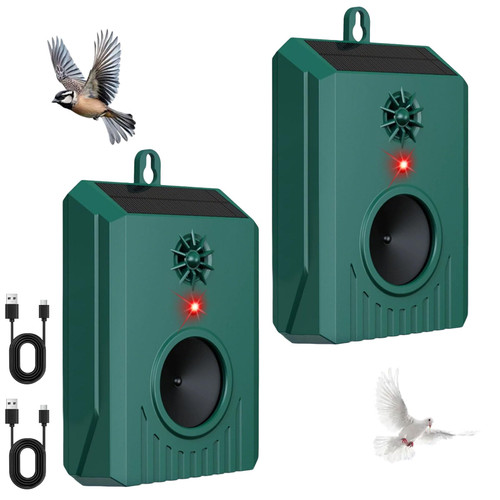 2026 Solar Ultrasonic Bird Repellent Devices Bird Deterrents for Outside Pigeon Repeller Animal Repellent Outdoor to Keep Goose Pigeon Woodpecker Duck Out of Patio Roof Garden Balconies Pools(2)