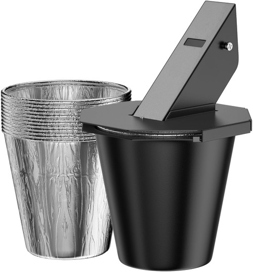 Upgraded Grease Bucket with Lid & 12PCS Liners, Grease Catcher for Bucket