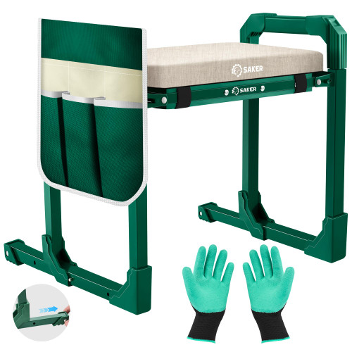 Saker Garden Kneeler and Seat Foldable Gardening Stool with Extendable Legs