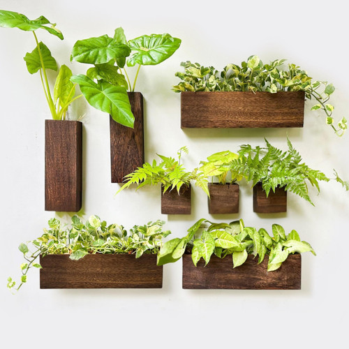 LaLaGreen Wood Planter Box for Plants (8 Pack) Wall Planters for Indoor