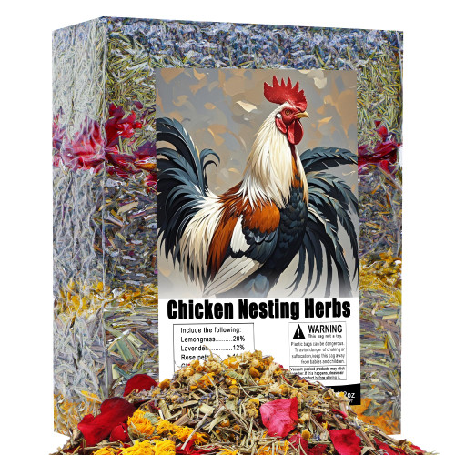 HSJZYDSM 42 oz Chicken Nesting Herbs Flowers Vacuum-Packed,2.6 lb Premixed 7 Dried Herbs Natural Nesting Box Herbs for Freshening Coop Chicken Dust Bath Increase Egg Production
