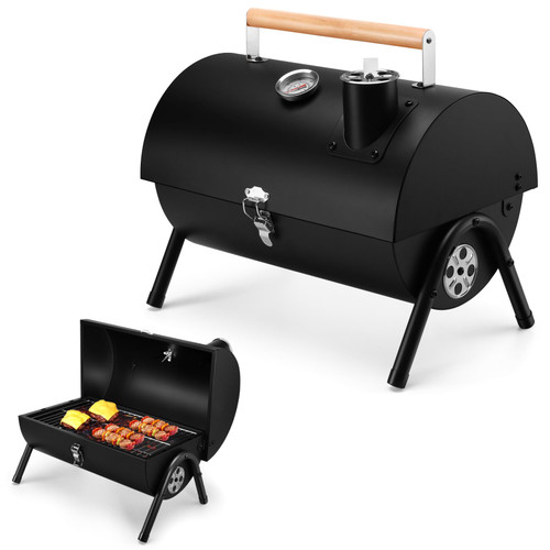 Joyfair Portable Charcoal Grill with Thermometer, Small BBQ Camping Grills