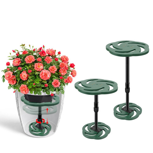 2 Pack Plant Risers for Inside Pots, 7.5-12" Rise Plastic Planter Inserts
