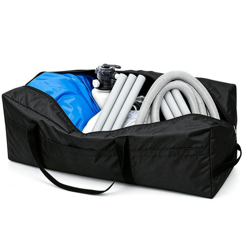 PJT 142 Gallon Extra Large Storage Bag for Pool Accessories, Black