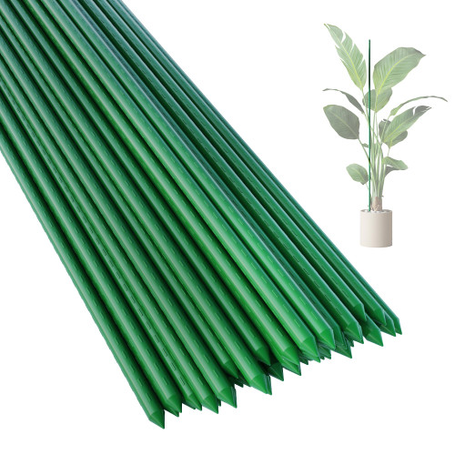 PROWORX 48 Inch 4 Ft Plant Support Garden Stakes for Outdoor Plants, 25 PCS