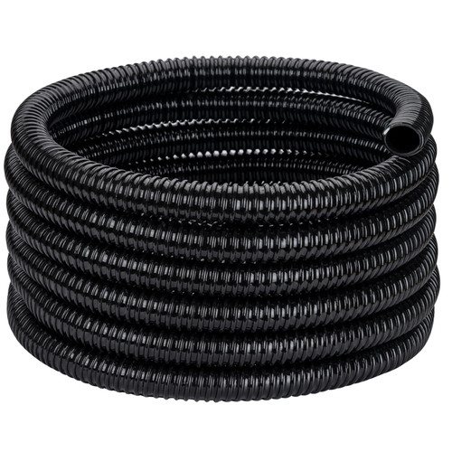 ZY-hosetube Pond Tubing ID 1" × 20ft Black Corrugated Flexible Pump Hose