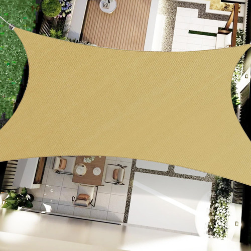OOTONAT 16' x 20' Rectangular Sun Sail Shades Canopy UV Block Outdoor Shades for Patio Garden Backyard Pergola Shade Cover Sand