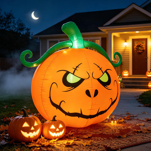 Wondiair 5FT Halloween Inflatables Pumpkin Outdoor Decorations Yard Decor