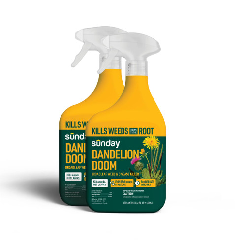 Sunday Dandelion Doom, Iron-Based Weed & Moss Killer, 32oz 2-Pack