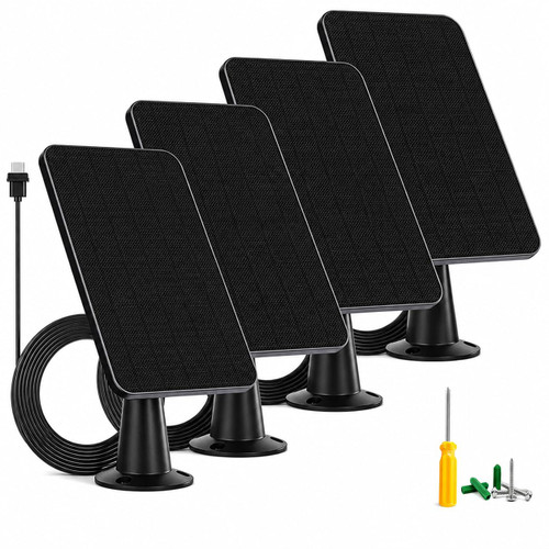 5W Solar Panel Compatible with Blink Outdoor 4(4th Gen)/2K+ Camera, Solar Panel Charger for Blink Outdoor Camera with 13.1ft Cable Rubber Plug, IP65 Weatherproof, Includes Secure Wall Mount, 4 Pack