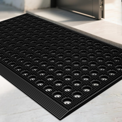 Mibao Front Door Mat, 17" X 29.5", Black, Heavy Duty Dirt Trapping