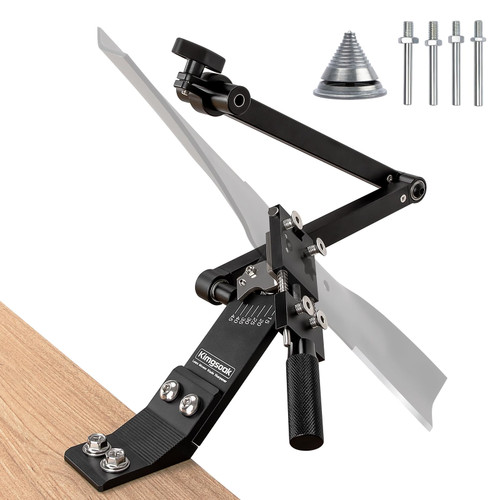 Kimgsoak Lawn Mower Blade Sharpener, Lawnmower Blade Sharpening Tool with Blade Balancer, Blade Sharpner Kit