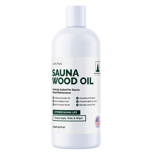 Northwood Sauna - Sauna Wood Oil - 100% Pure Paraffin Oil - Traditional Sauna Sealer - 1 Quart (32 Fl Oz)