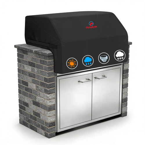 Comnova Built-in Grill Cover 32 Inch - 600D Island BBQ Grill Top Covers Heavy Duty & Waterproof, Premium Built in Barbecue Cover for Char-Broil, Napoleon, Bull, Blaze and More - 32 x 26 x 24 Inch