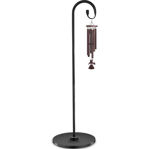 TAGEPUJIE 34-63" Adjustable Shepherd Hook Stand with Round Base Stand for Bird Feeders, Lanterns, Wind Chimes, Indoor and Outdoor Use on Patio, Yard or Porch