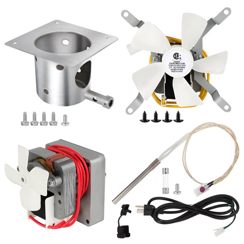 Subody Cldkz Complete Replacement Parts Kit for Pit Boss and Traeger, Auger Motor, Grill Induction Fan, Fire Burn Pot with Screws, Hot Rod Ignitor with Fuse, for Traeger, Pit Boss Wood Pellet Grills