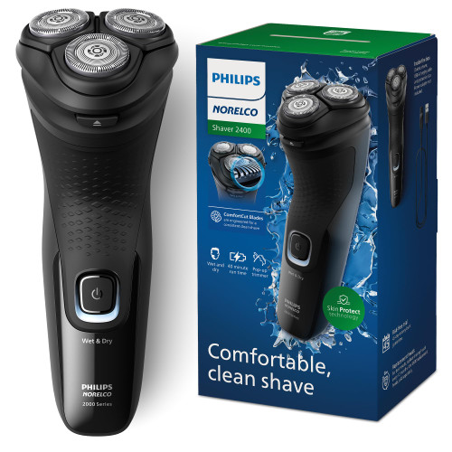 Philips Norelco 2400 Series Electric Shaver, Deep Black