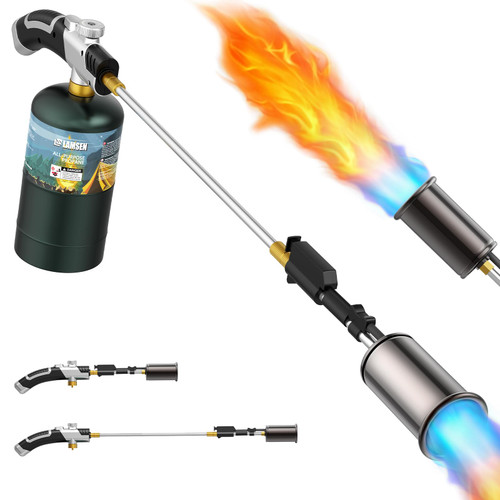 Lamsen Propane Weed Torch, One Touch Max Flame Torch for Garden&Ice Melting