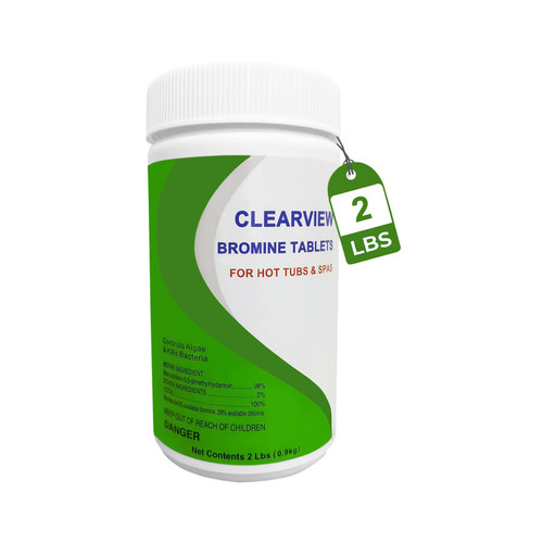 ClearView Bromine Tablet for Spas, 1" Brominating Tablets for Pools, 2 Lbs