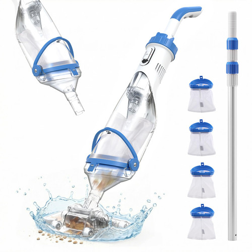 Handheld Pool Vacuum for Above Ground & Inground Pools, 1110 GPH Suction