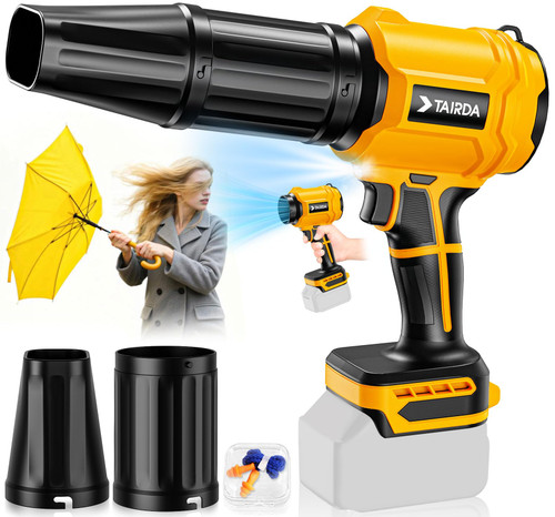 TAIRDA Cordless Leaf Blower Compatible for Dewalt 20V Battery(NO Battery), Mini Turbo Jet Blower with 2 Nozzles, Lightweight & One-Hand Use, for Patio Garage Yard Shop Cleaning Car Dryer(Tool Only)