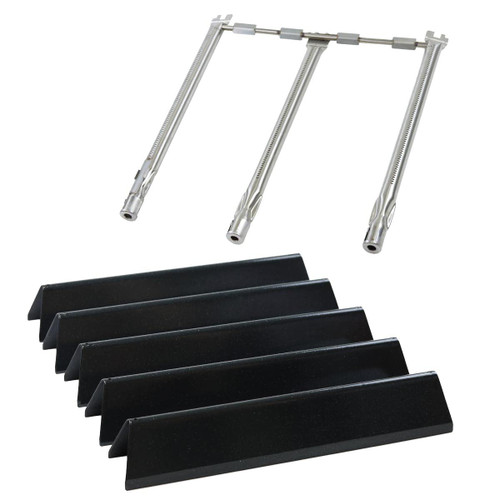 Spirit e310 7636 Flavorizer Bars & 69787 Grill Burner for Weber Spirit and Spirit II 300 Series E310 E320 E330 S310 S320 S330 68950 with Front Control, Grill Parts 15.3" Heat Plate, 18" Burner Tube