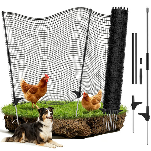 RIFNY Temporary Fence for Backyard, 2.6 x 50 FT Portable Chicken Dog Fence