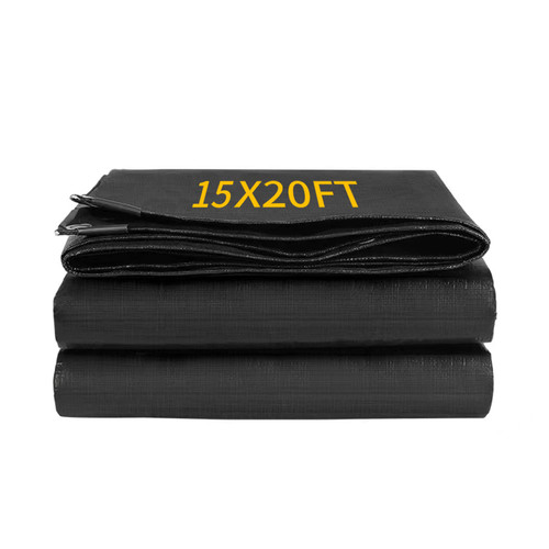 Coocure 15X20FT Reinforced PE Pond Liner, 28Mil Thickness Pond Liners for Outdoor Ponds, Hemmed Edge with Buttonholes Liners for KOI/Fish, Duck Pond and Waterscape.
