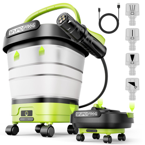 StupidFrog Portable Pressure Washer with 12L Foldable Large Capacity Tank