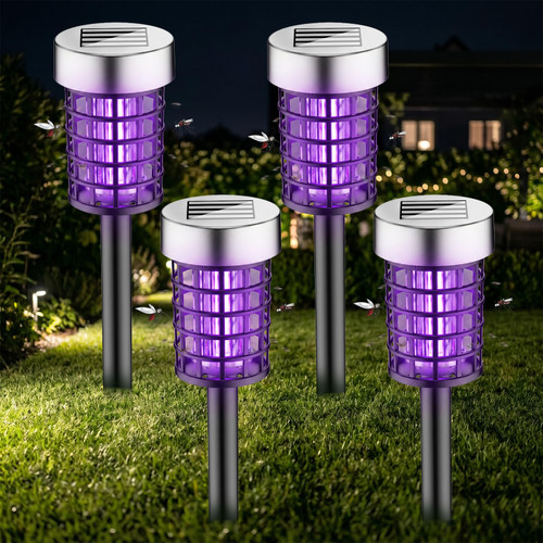 4 Pack Solar Bug Zapper Outdoor Waterproof Mosquito Repellent Outdoor Patio