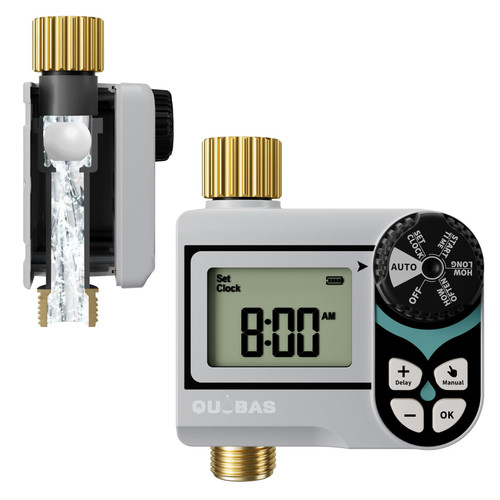 QUOBAS Zero Pressure Water Timer, Sprinkler Timer for Garden Hose Faucet