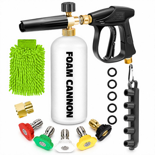 Pressure Washer Gun with Foam Cannon, Industrial Car Wash Foam Gun Kit