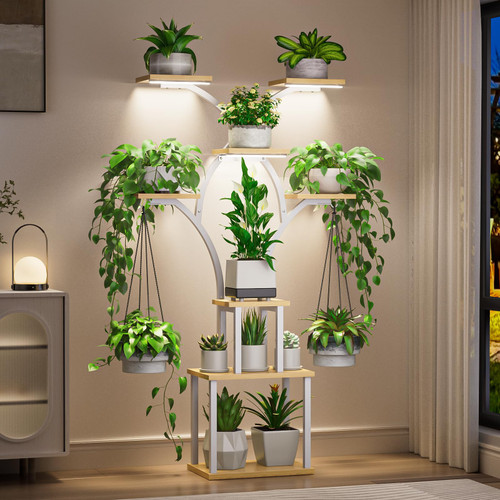 Elbourn Plant Stand Indoor with Grow Light - 8 Tiered 60" Plant Shelf