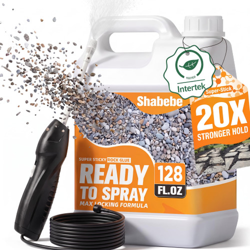 Shabebe Rock Glue for Landscaping, 1 Gallon with Electric Sprayer