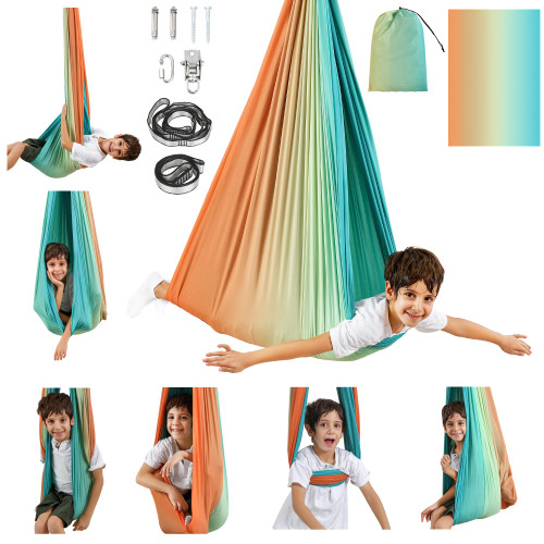 Sensory Swing, Indoor & Outdoor Sensory Swing for Kids & Adults, Double Layer Therapy Cuddle Swing for Kid with Autism, Holds up to 300lbs