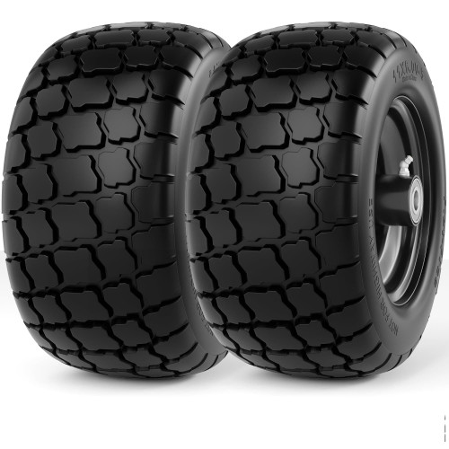 RONPOW 11x6.00-5 Flat Free Lawn Mower Tires and Wheel, for Zero Turn Mower