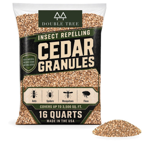 Double Tree Cedar Granules, Flea, Ant & Mosquito Repellent, 1 Bag, 16 Qt