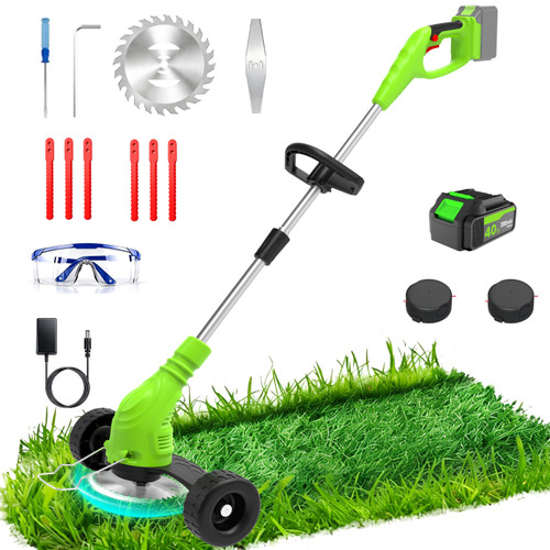 Electric Weed Wacker Cordless, 40V 2.0Ah Battery, 3 Cutting Blades