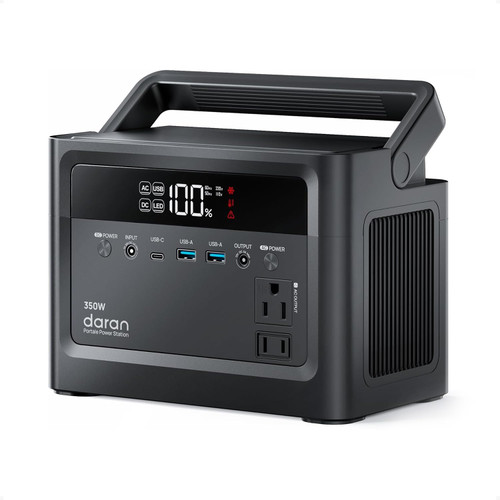 Portable Power Station 350W(700W Surge) Solar Generator 230.4Wh/110V Power Bank with AC Outlet, LiFePO4 Battery, PD Fast Charging for Camping, Emergency, Laptop, RV, Off-Grid Living