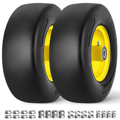 RONPOW 13x5.00-6 Flat Free Lawn Mower Tires and Wheel, for Zero Turn Mower
