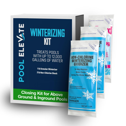 POOL ELEVATE Winter Closing Kit - Winterizing for Above Ground & In-Ground Pools up to 12,000 Gallons: Protect Your at The end of Season with Our 3-in-one Maintenance
