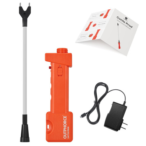 Cattle Prod, Rechargeable Electric Livestock Prod with 2 LED Lights, Waterproof Animal Prod for Farm Ranch Herding and Livestock Management - 2026 Upgraded (24.8 Inch)