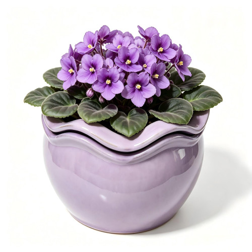 krayce Serenya 6.5 inch self Watering African Violet pots, Smoky Purple