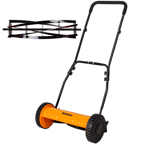 Walensee 14-Inch Manual Lawn Mower, 5-Blade Push Reel, 4 Heights