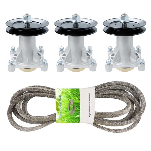 PetMigo 54" Deck Rebuild Kit Fits for Craftsman/Husqvarna LGT2654 YTH2454, Includes 3 Spindle 187292 192870 532192870, 3 Pulleys 153535 173436 532173436, 148" Belt 196103
