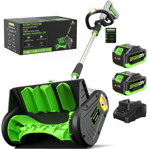 SONTHIOW 40V Battery Powered Snow Shovel, 2×4.0Ah Electric Snow Blower