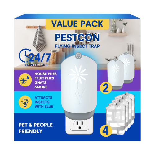 2 Flying Insect Trap for Indoors, Plug in Fly Trap Bug Catcher for Gnats Captures Fruit Flies, Mosquito and Gnats, Gnat Traps for House Indoor