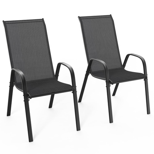 VINGLI Patio Chairs Set of 2, Black