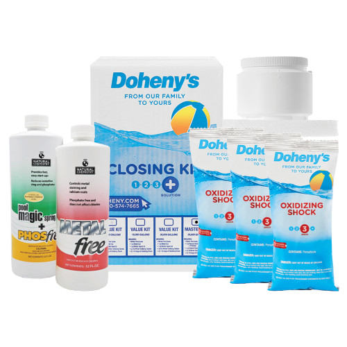Doheny's Master Pool Closing Kit, Winterizing Chemicals for Swimming Pools, Includes Ultimate Kit, Natural Chemistry, Stain and Scale Preventer, Oxidizing Tablets, Shock, Treats up to 35,000 Gallons