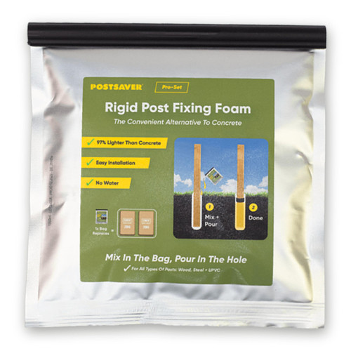 Postsaver Pro-Set Fast Fixing Foam | 1 Large Pack = 33.8oz | Install x2 Posts | Quick & Easy Alternative to Concrete | No Water No Mess | for All Fence & Deck Post | Replaces 80-100 lbs Concrete